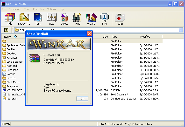 Winrar v3.80 full with keypatch