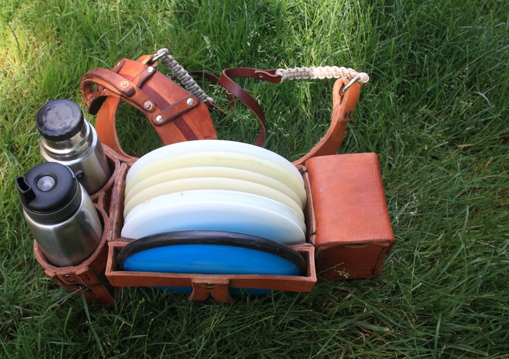 [Selling] 2 Custom Leather disc golf bags F/S 1 big 1 small Disc Golf Course Review