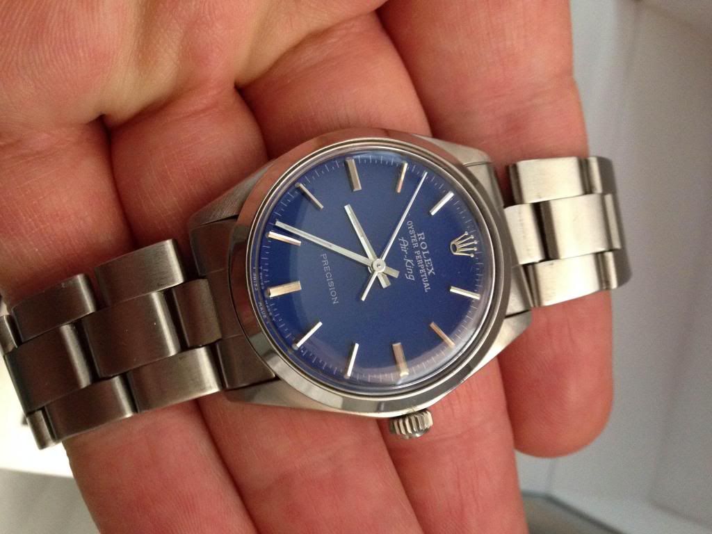 rolex air king 5500 blue dial