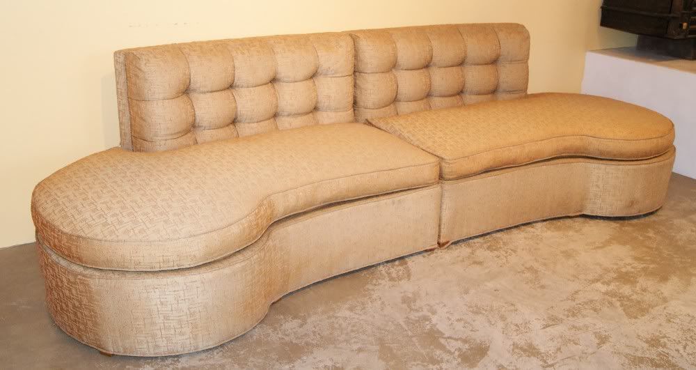 1950s Art Deco Mid Century Modern Hollywood Regency 2 Piece Sectional