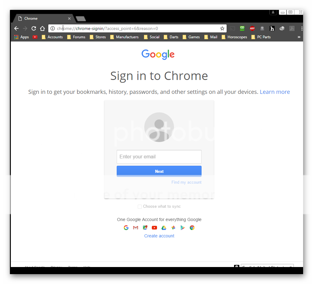 Chrome sign in page. - Web Browsing/Email and Other Internet Applications