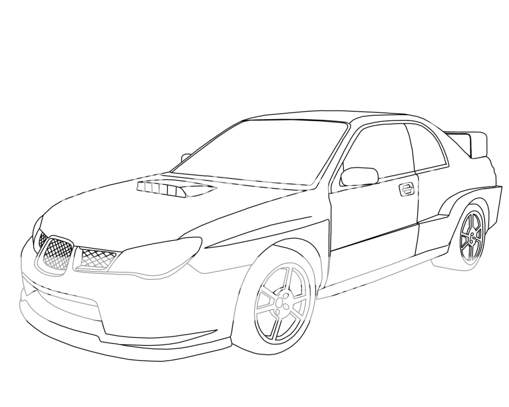 Subaru Wrx Sti Coloring Pages Sketch Coloring Page